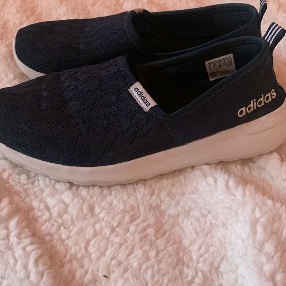 adidas slip on sneakers, navy blue and white, size US 8 - Picture 3 of 4